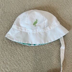 The Beaufort Bonnet Company White Hat with Green Embroidery